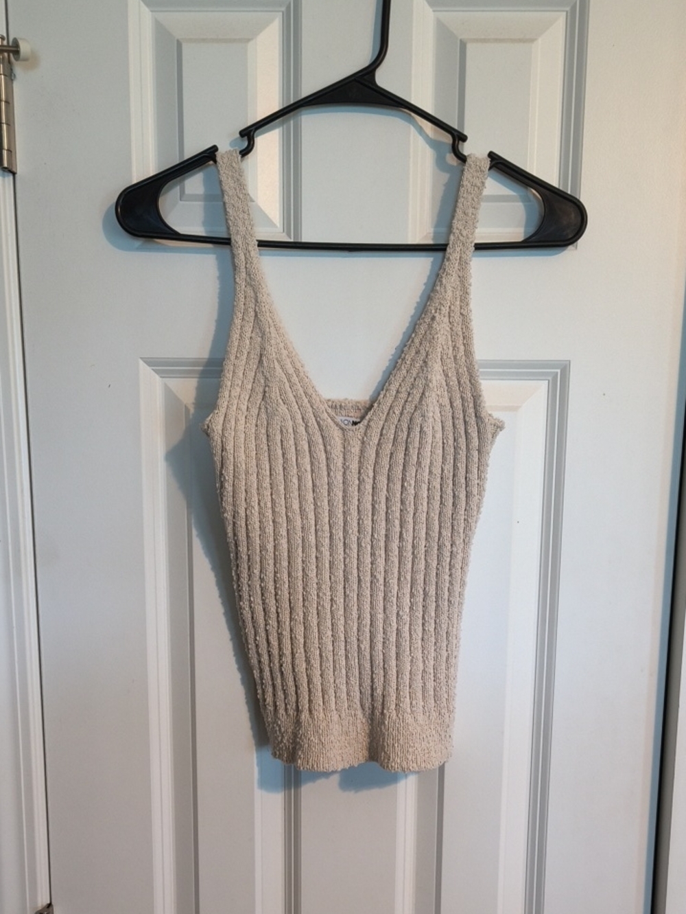 Fashion Nova Cream Ribbed Knit Tank - Picture 1 of 3